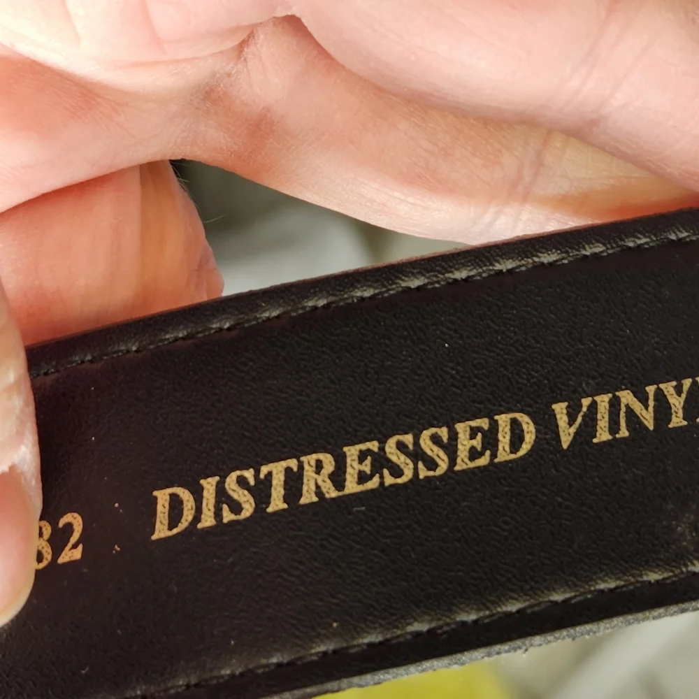 Best United Garment Company Distressed Vinyl Black Belt Size M/L